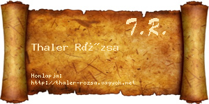 Thaler Rózsa névjegykártya