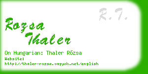 rozsa thaler business card